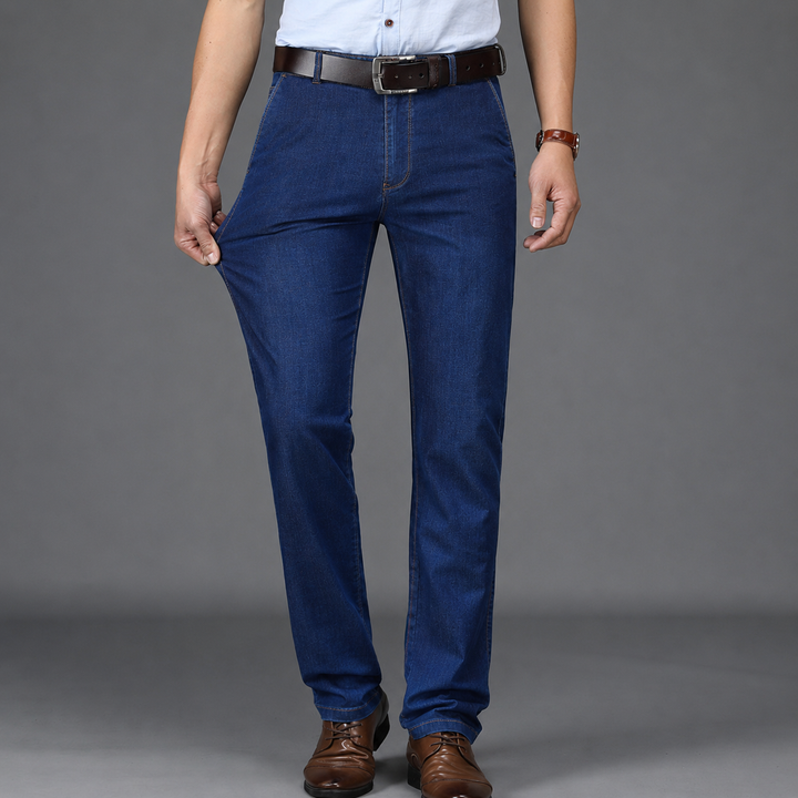 Jom | Herren Stretch Jeans Straight Fit Hoher Bund