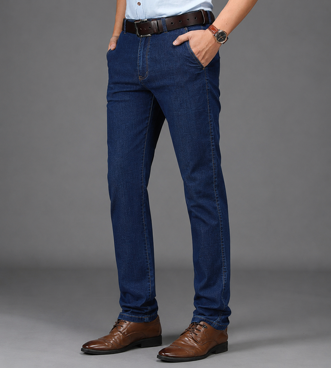 Jom | Herren Stretch Jeans Straight Fit Hoher Bund