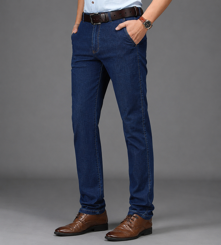 Jom | Herren Stretch Jeans Straight Fit Hoher Bund