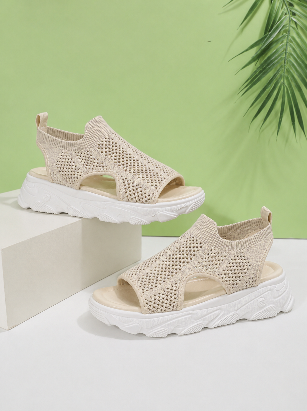 Dasera | Damen-Plateausandalen mit Klettverschluss