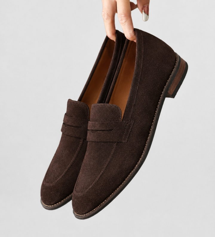 Blair | Damen Wildleder Loafer Penny Loafer Flache Schuhe