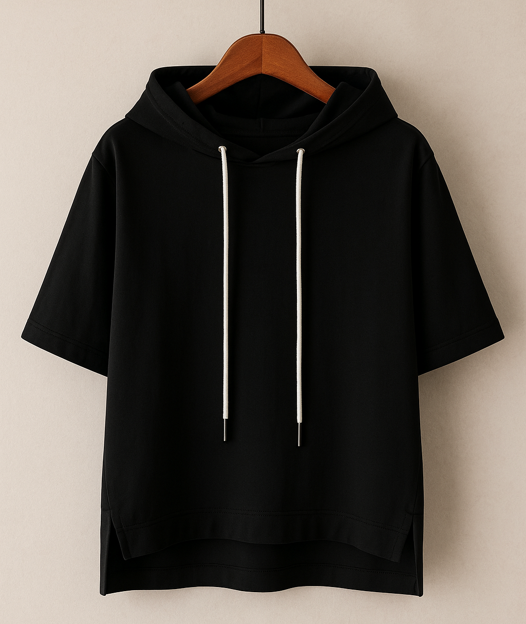 Lila | Damen Hoodie Kurzarm Kapuzenshirt Übergroß Sommer