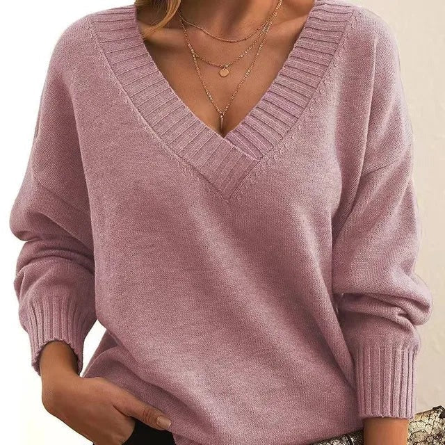 Corvela | Damen V-Ausschnitt Strickpullover
