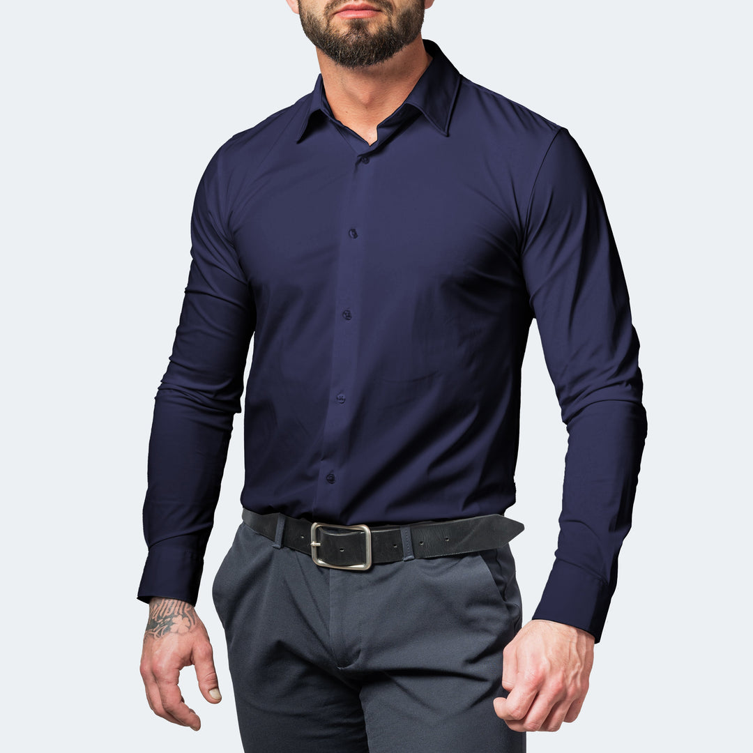 Zoren | Herren Businesshemd Slim Fit Stretch Langarm