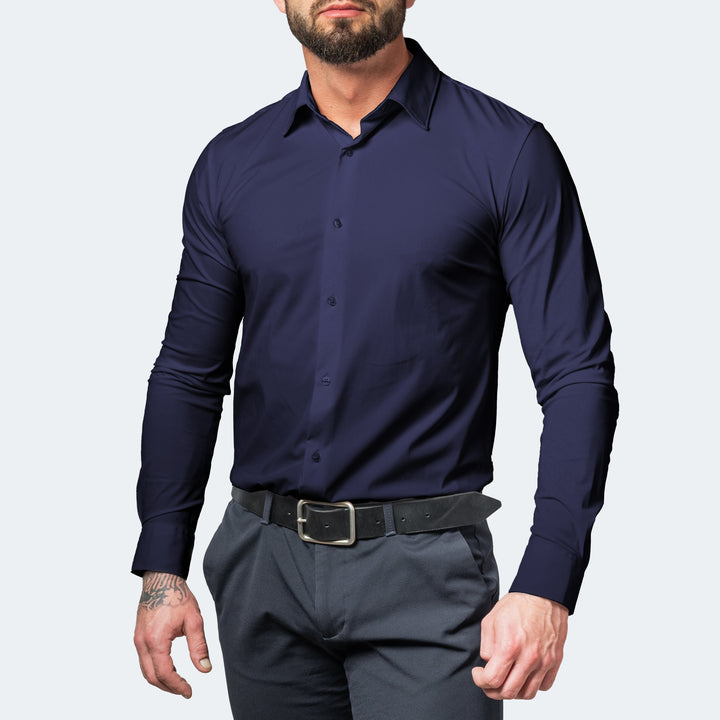 Zoren | Herren Businesshemd Slim Fit Stretch Langarm