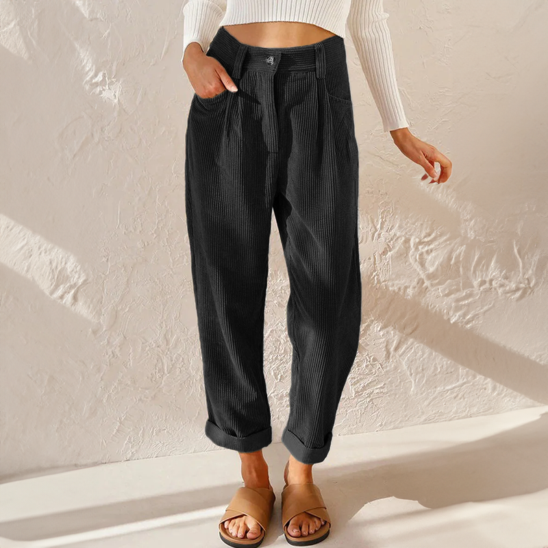 Grazel | Damen Cordhose High Waist Weites Bein Herbst
