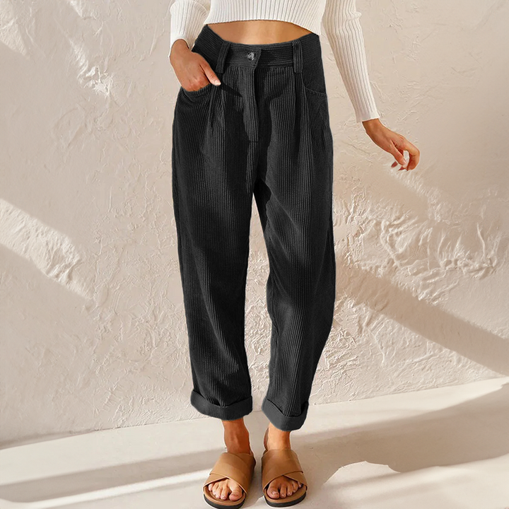 Grazel | Damen Cordhose High Waist Weites Bein Herbst