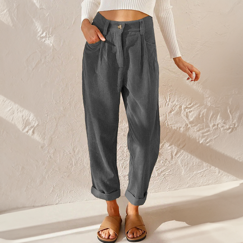 Grazel | Damen Cordhose High Waist Weites Bein Herbst