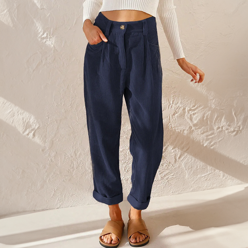 Grazel | Damen Cordhose High Waist Weites Bein Herbst