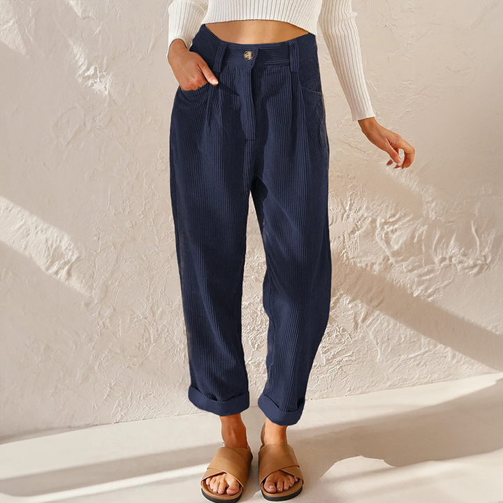 Grazel | Damen Cordhose High Waist Weites Bein Herbst