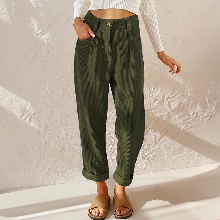 Grazel | Damen Cordhose High Waist Weites Bein Herbst