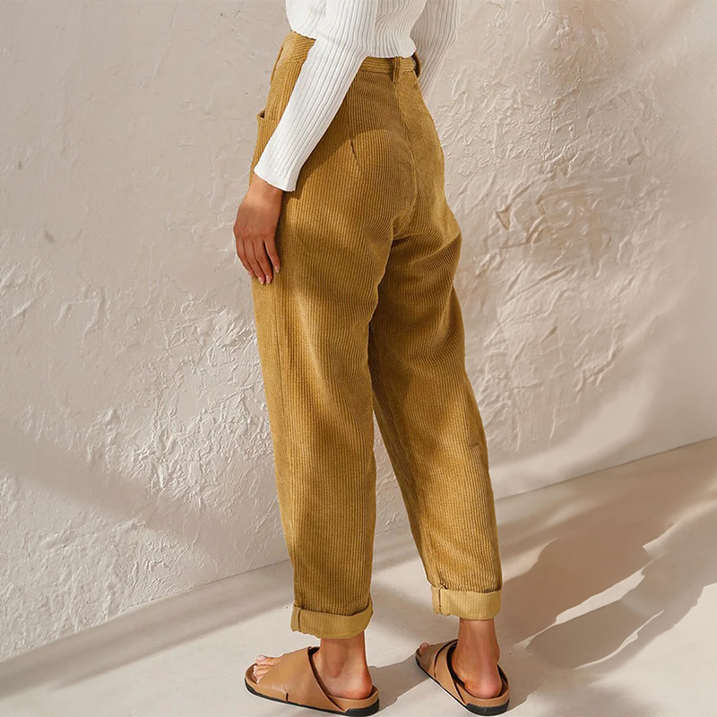 Grazel | Damen Cordhose High Waist Weites Bein Herbst