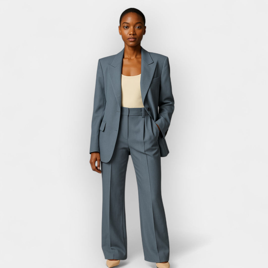 Clara | Damen Hosenanzug Set mit Blazer und weiter Hose
