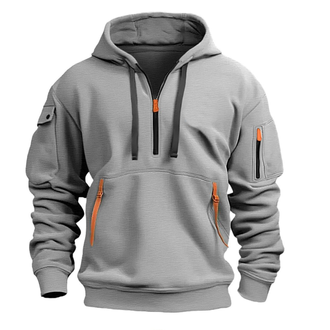 Max | Herren Hoodie mit Halbem Reißverschluss und Taschen
