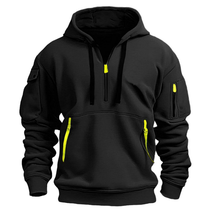 Max | Herren Hoodie mit Halbem Reißverschluss und Taschen