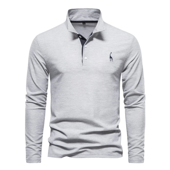 Merro | Herren Langarm Poloshirt mit Knöpfen Casual Polo