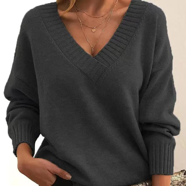 Corvela | Damen V-Ausschnitt Strickpullover
