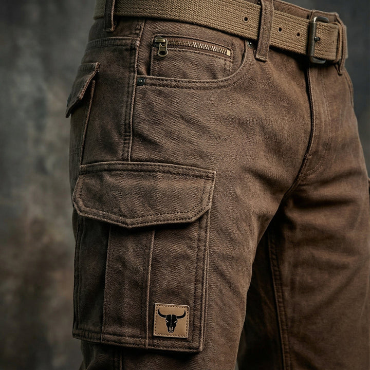 Kurt | Herren Cargohose Slim Fit Seitentaschen Label-Patch