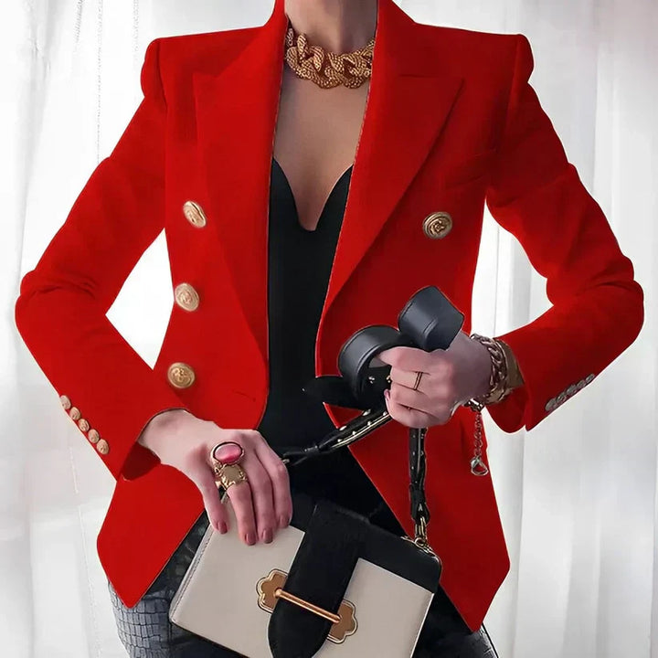 Victoria | Damen Blazer Zweireihig Goldknöpfe Tailliert