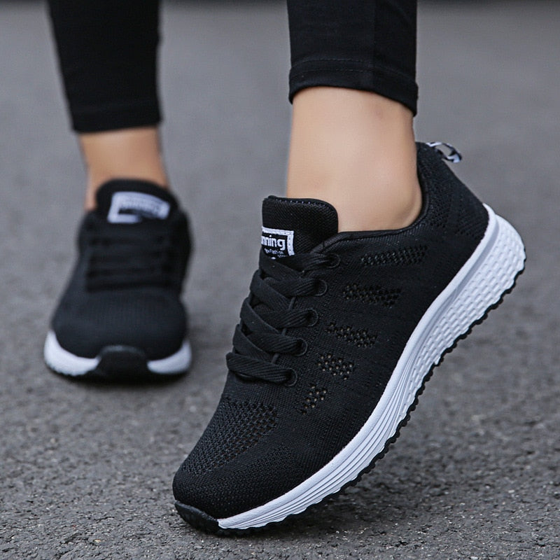 Mia | Damen Laufschuhe Leicht Mesh Turnschuhe Schnürung Sport