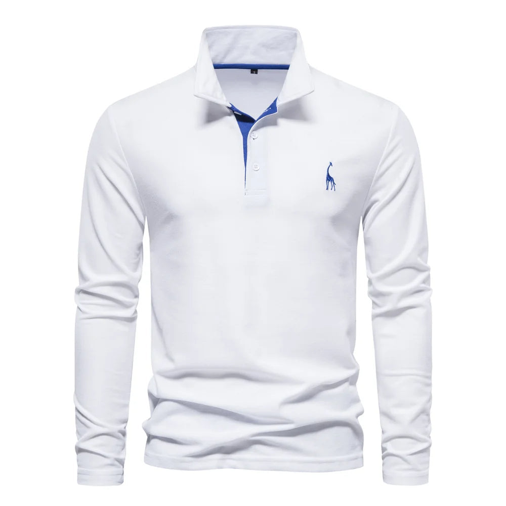 Merro | Herren Langarm Poloshirt mit Knöpfen Casual Polo