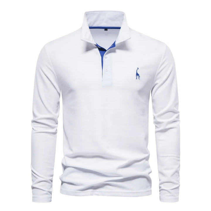 Merro | Herren Langarm Poloshirt mit Knöpfen Casual Polo