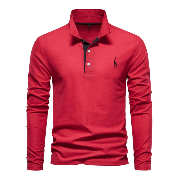 Merro | Herren Langarm Poloshirt mit Knöpfen Casual Polo