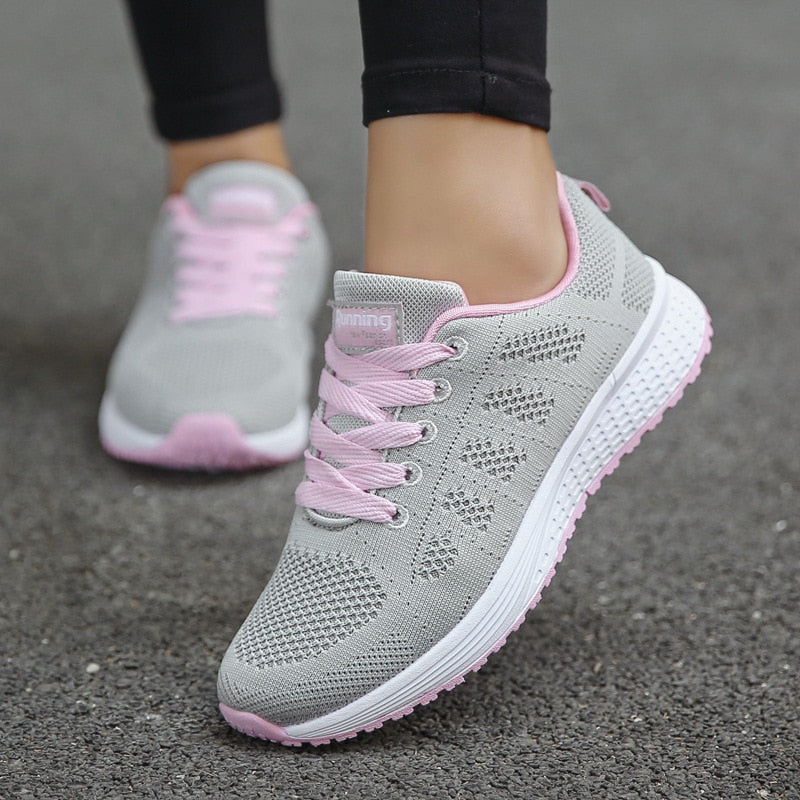 Mia | Damen Laufschuhe Leicht Mesh Turnschuhe Schnürung Sport