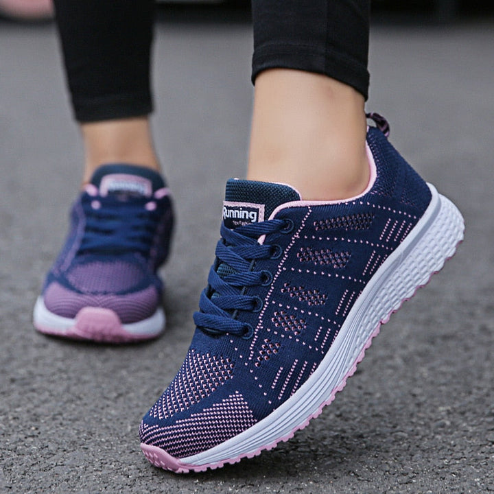 Mia | Damen Laufschuhe Leicht Mesh Turnschuhe Schnürung Sport