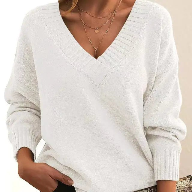 Corvela | Damen V-Ausschnitt Strickpullover