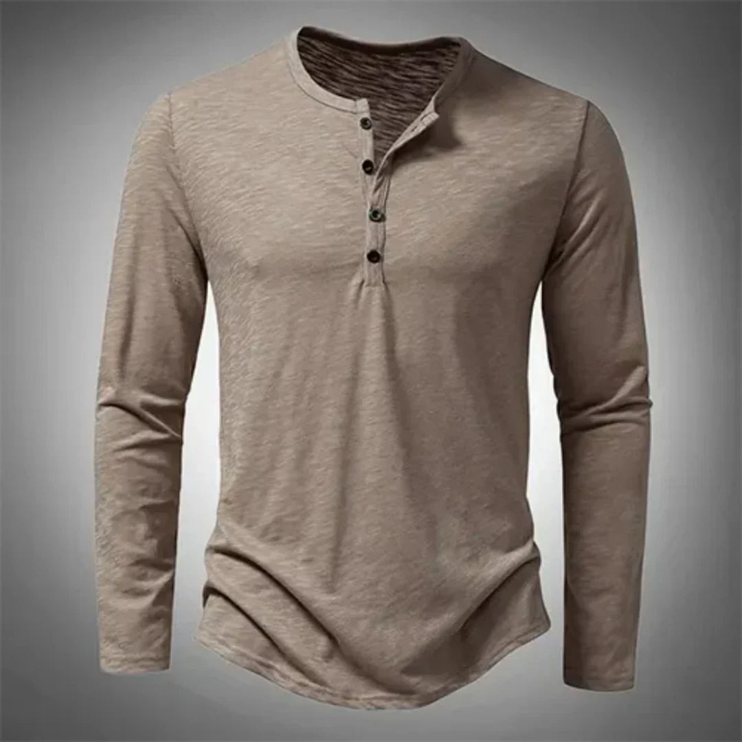 Tyler | Herren Henley Langarmshirt Slim Fit Casual Herbst