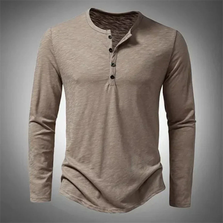 Tyler | Herren Henley Langarmshirt Slim Fit Casual Herbst