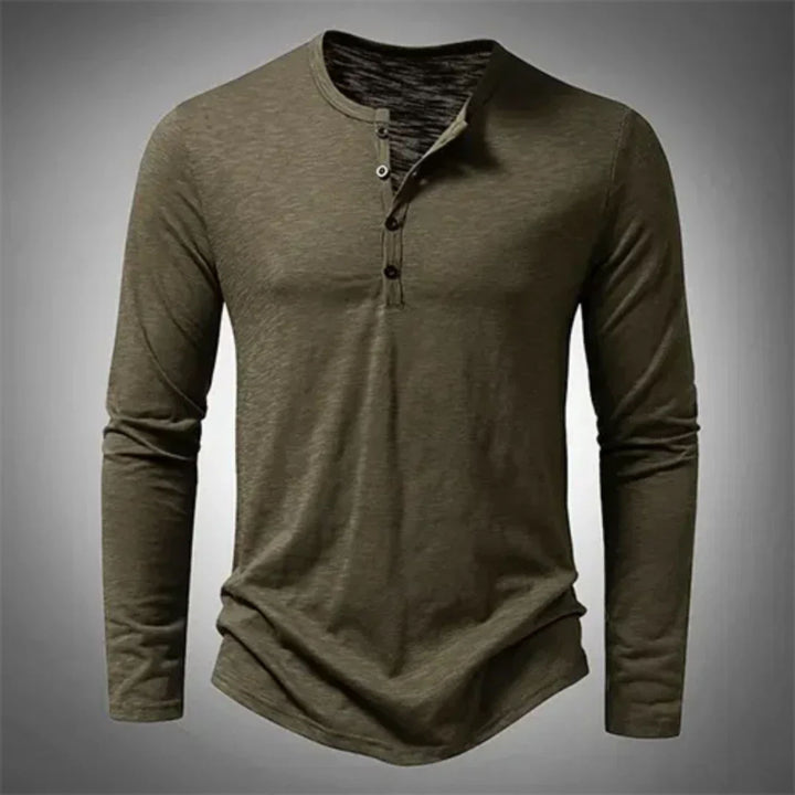 Tyler | Herren Henley Langarmshirt Slim Fit Casual Herbst