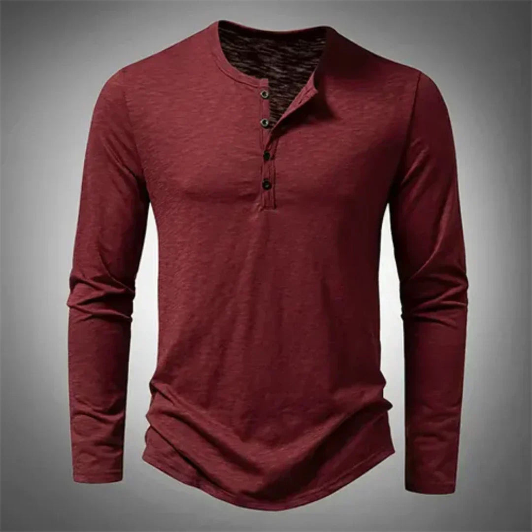 Tyler | Herren Henley Langarmshirt Slim Fit Casual Herbst