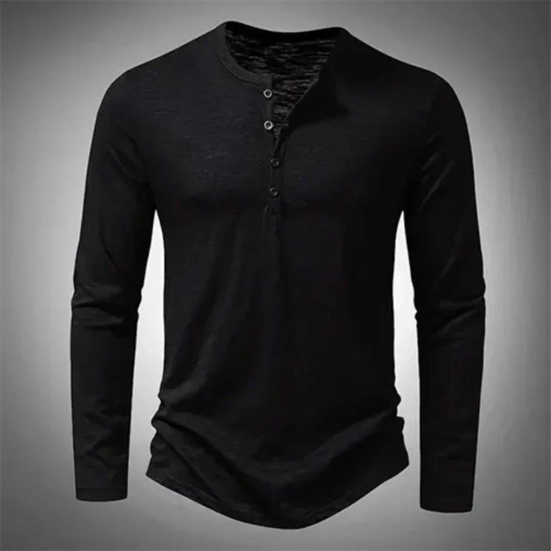 Tyler | Herren Henley Langarmshirt Slim Fit Casual Herbst