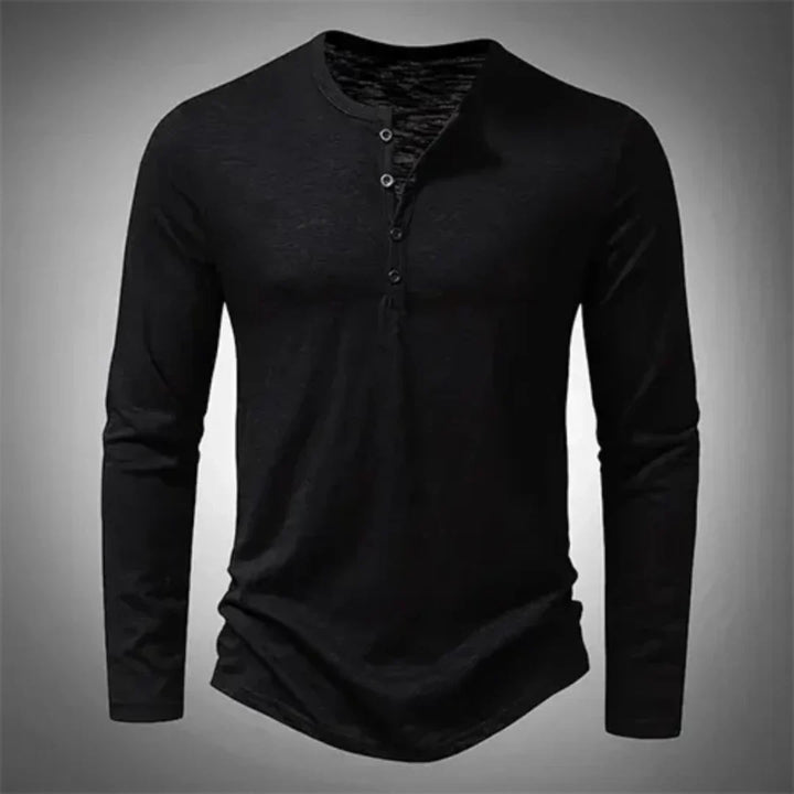 Tyler | Herren Henley Langarmshirt Slim Fit Casual Herbst