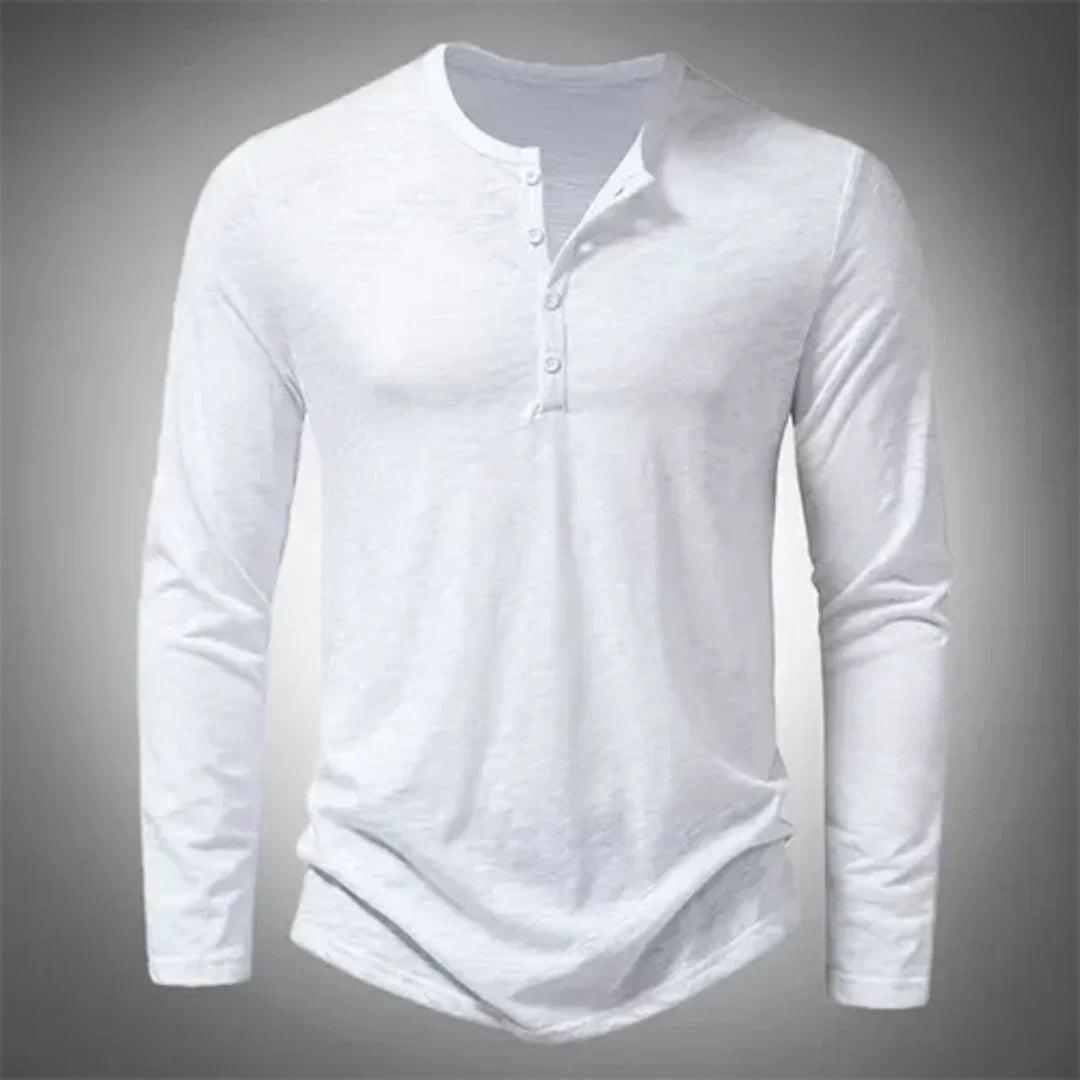 Tyler | Herren Henley Langarmshirt Slim Fit Casual Herbst