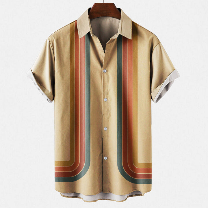 Ronny | Herren Retro Kurzarmhemd Gestreift Vintage Sommer