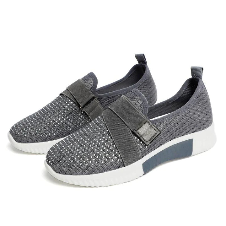 Luna | Damen Slip-On Sneaker Klettverschluss Strick Turnschuhe
