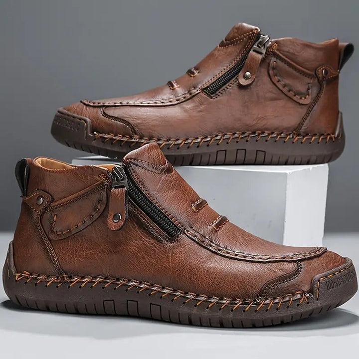 Bruno | Herren Leder Ankle Boots Reißverschluss Handgenäht