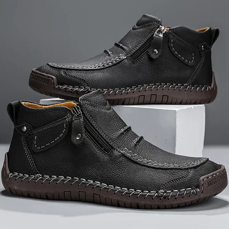 Hugo | Herren Leder Ankle Boot Seitlicher Reißverschluss