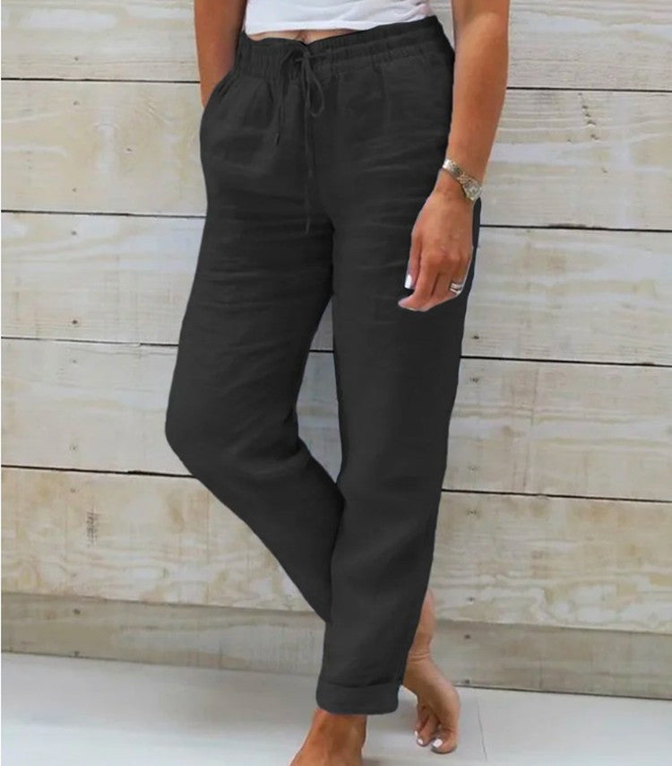 Recka | Damenhose Bequeme Freizeithose mit Kordelzug