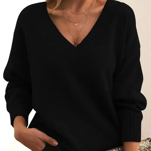 Corvela | Damen V-Ausschnitt Strickpullover