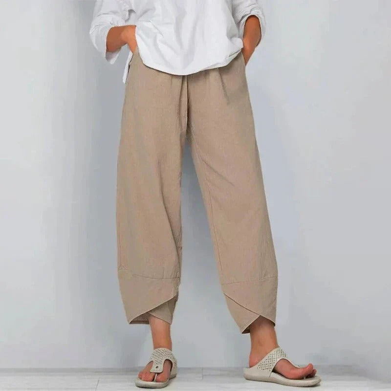 Hella | Weite, asymmetrische Cropped-Hose für Damen