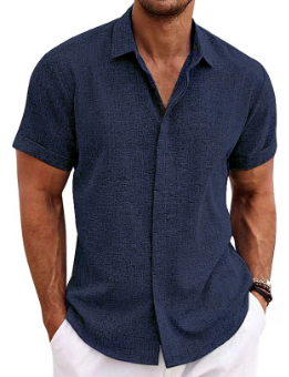 Finn | Herren Leichtes Kurzarm Sommerhemd mit Casual Fit