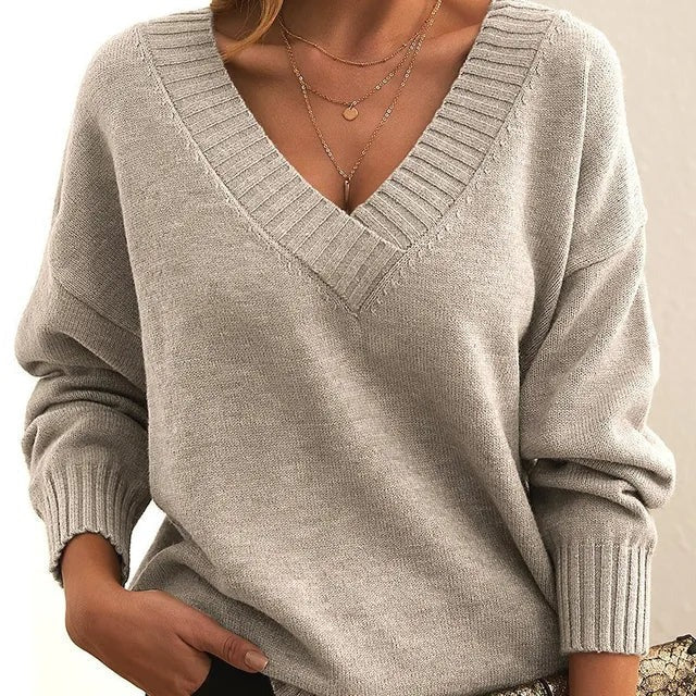 Corvela | Damen V-Ausschnitt Strickpullover