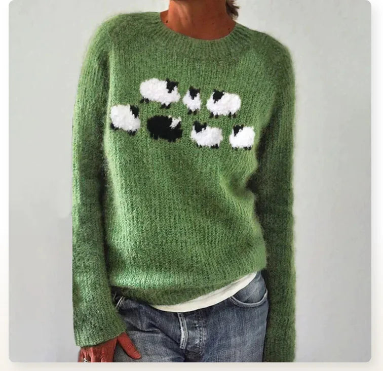 Valdrika | Damen Strickpullover Bunt Retro Muster