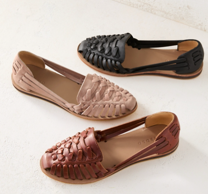 Mara | Damen Geflochtene Ballerinas Flache Schuhe Geschlossene Zehenpartie