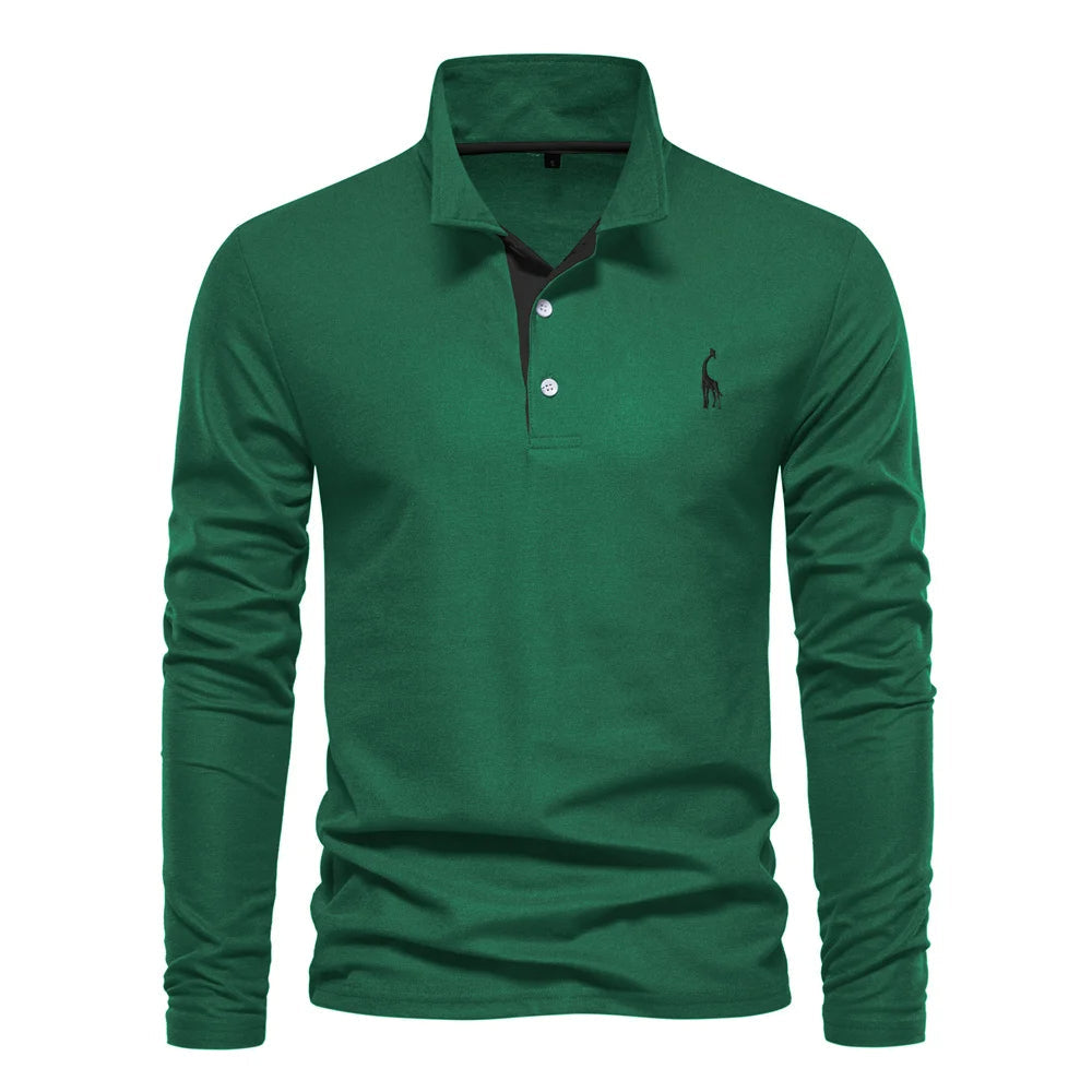 Merro | Herren Langarm Poloshirt mit Knöpfen Casual Polo