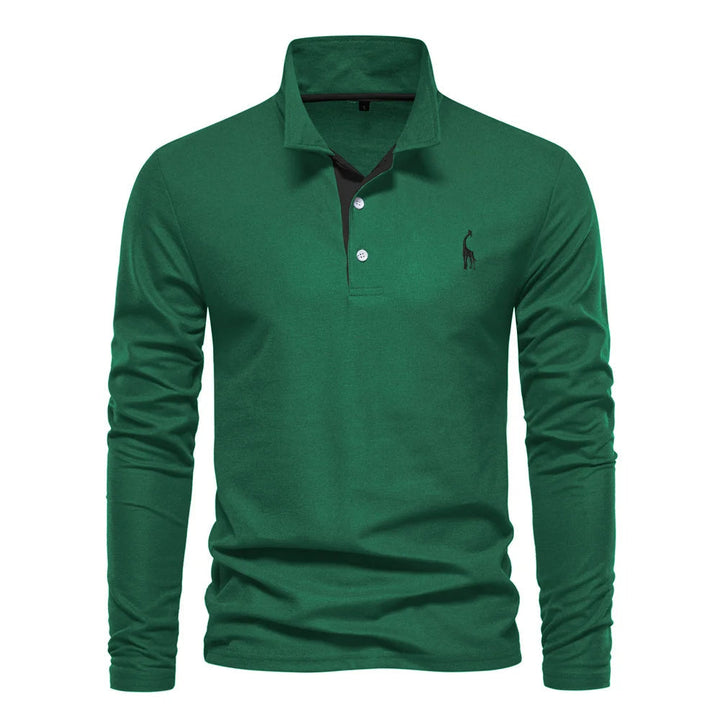 Merro | Herren Langarm Poloshirt mit Knöpfen Casual Polo